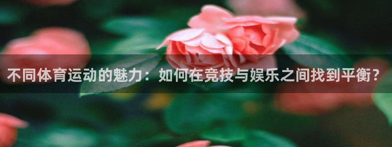 三亿体育登录：不同体育运动的魅力：如何在竞技与娱乐之间找到平衡？